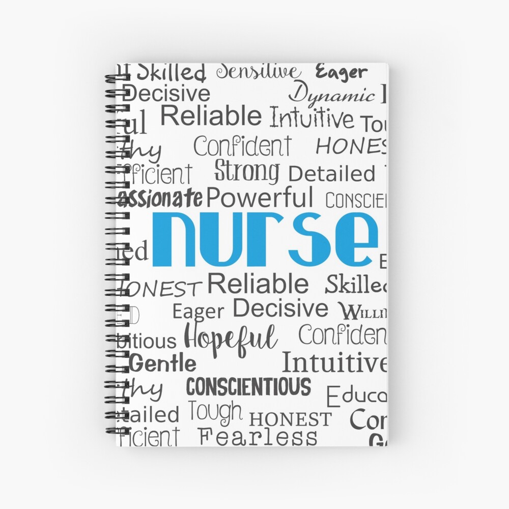 nurse-adjectives-spiral-notebook-for-sale-by-gailg1957-redbubble