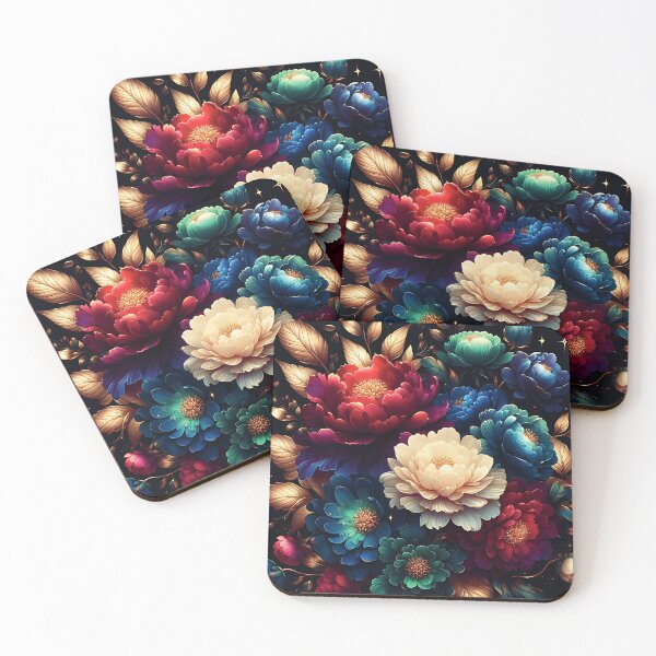 Item preview, Elegant Jewel-Toned Floral Design with Glowing Peonies, Roses, and Chrysanthemums designed and sold by VibeTCreations.