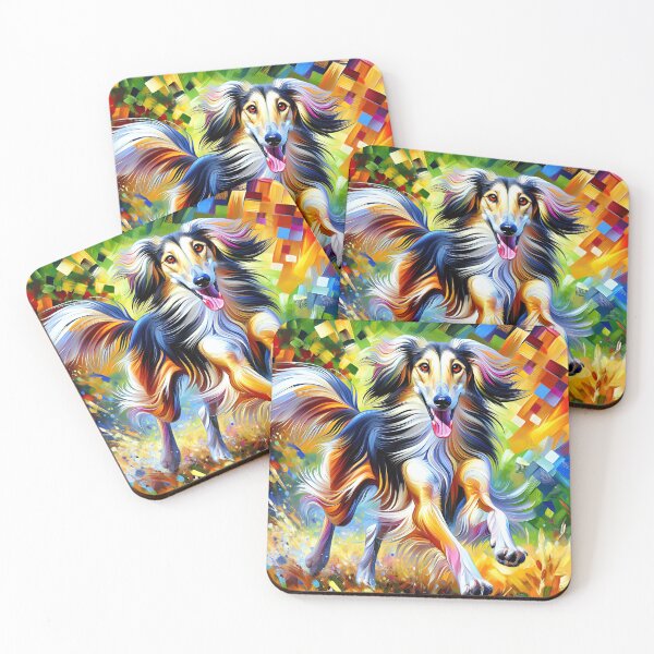 Item preview, Saluki Dog Portrait Acrylic Art Print Pet Portrait Gifts for Dog Lovers designed and sold by Puppy Puzzles Plus.