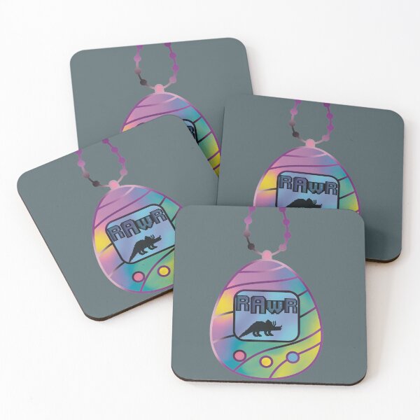 Item preview, Rainbow Dino Virtual Pet Keychain designed and sold by pinkFrogInSpace.