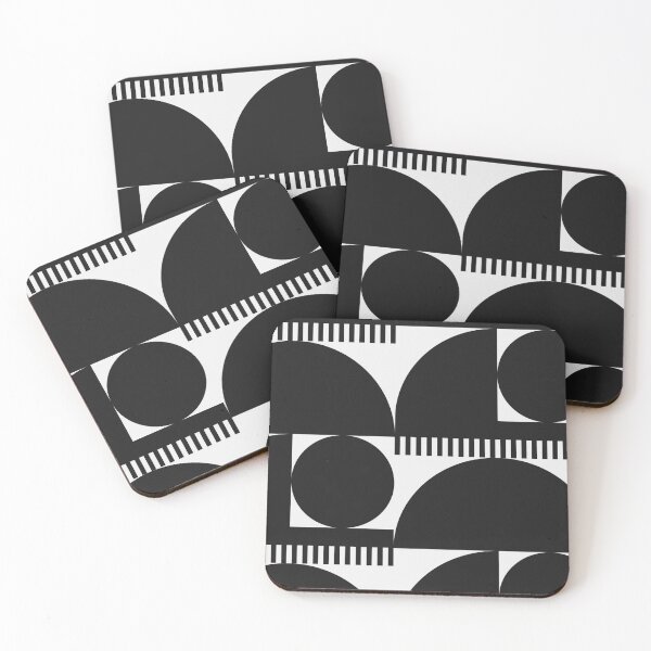 Item preview, Minimal Geometric Shapes 11 | Abstract Art Mid Century Bauhaus Inspired Black Stripes Pattern designed and sold by MarleneCanto.