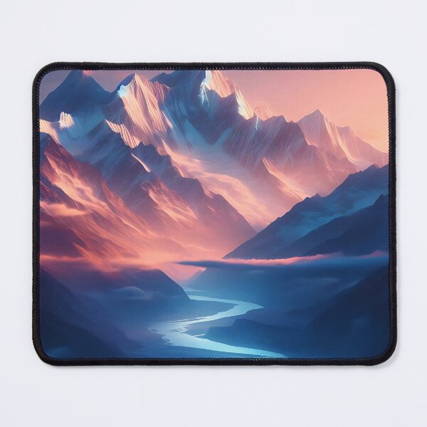 Item preview, Tranquil Himalayan Dawn with Glowing Peaks and Ganga River designed and sold by VibeTCreations.