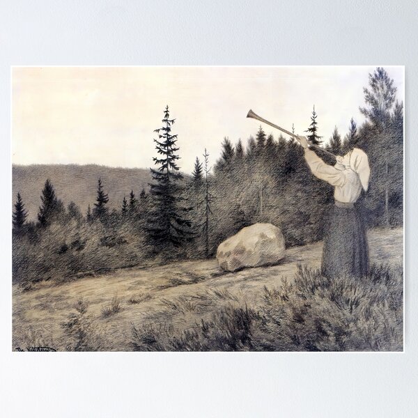 Artikel-Vorschau von Oben in den Bergen ertönt ein Weckruf Theodor Kittelsen, designt und verkauft von TeeARTHY.