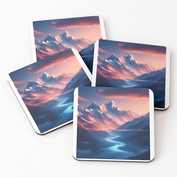 Item preview, Tranquil Himalayan Dawn with Glowing Peaks and Ganga River designed and sold by VibeTCreations.