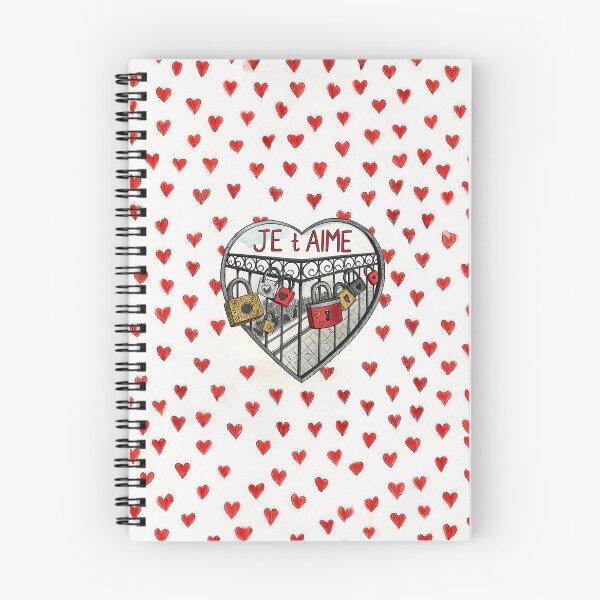 Item preview, Romantic 'Je T'aime' Artwork: Heart Lock Design with Red Heart Pattern Background designed and sold by Michael van der Hoorn.