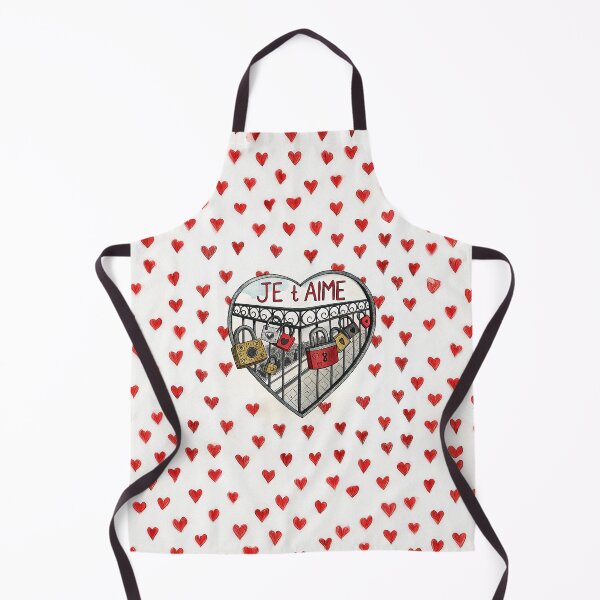 Item preview, Romantic 'Je T'aime' Artwork: Heart Lock Design with Red Heart Pattern Background designed and sold by Michael van der Hoorn.