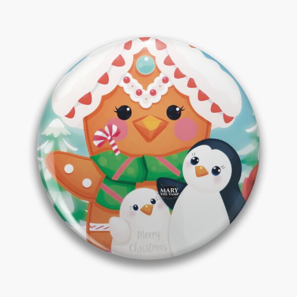 Item preview, Winter Wonderland - Cute Gingerbread House & Penguins designed and sold by Mary The Vamp.