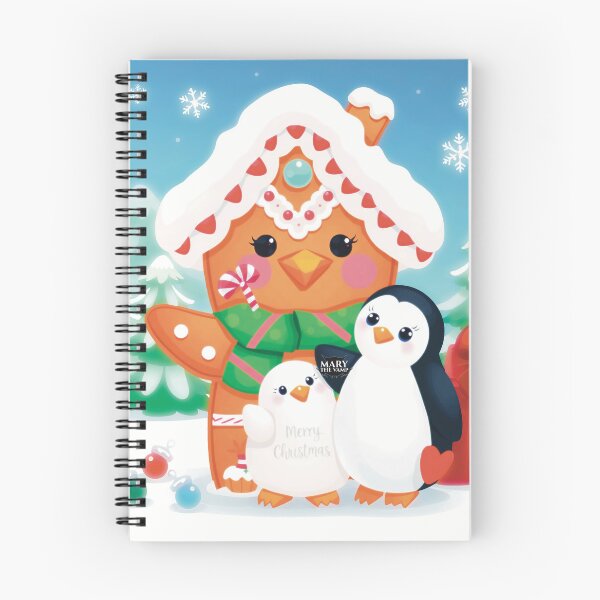 Item preview, Winter Wonderland - Cute Gingerbread House & Penguins designed and sold by Mary The Vamp.