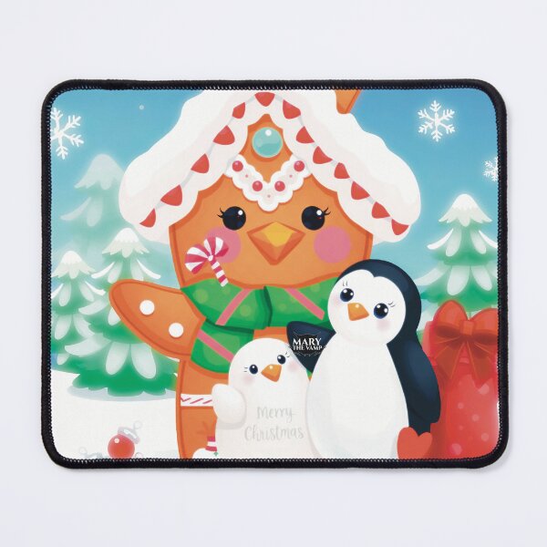 Item preview, Winter Wonderland - Cute Gingerbread House & Penguins designed and sold by Mary The Vamp.