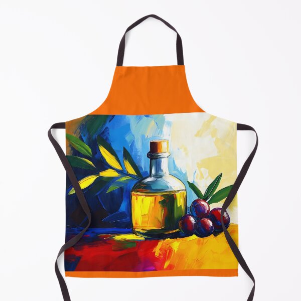 Item preview, Mediterranean Vibrant Essence- Olive Oil and Ripe Olives Amidst Bold Abstract Hues designed and sold by OlfactoART Studio.