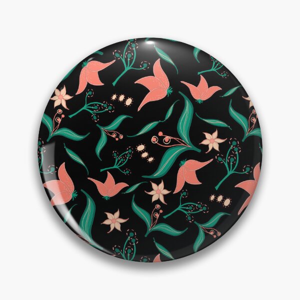 Item preview, Black and Salmon Floral Pattern designed and sold by Jessica Heath.