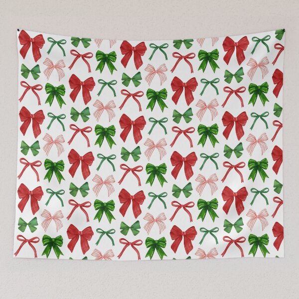 Item preview, Cute Coquette Christmas Bows in Festive Red and Green designed and sold by TheLoveShop.