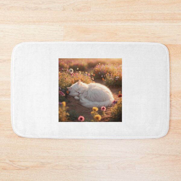 Item preview, Cute, soft, white fur cat is sleeping. designed and sold by somtob.