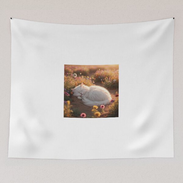 Item preview, Cute, soft, white fur cat is sleeping. designed and sold by somtob.