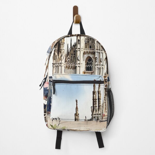 Item preview, Watercolor Elegance: Milan Cathedral & Piazza Duomo Art Print designed and sold by ArteeInnovation.
