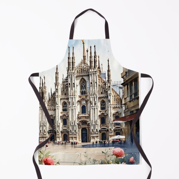 Item preview, Watercolor Elegance: Milan Cathedral & Piazza Duomo Art Print designed and sold by ArteeInnovation.