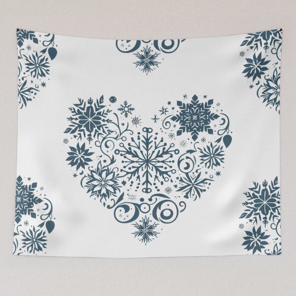 Item preview, Frosted Heart: A Symphony of Blue Snowflakes designed and sold by TeetasticBtque.