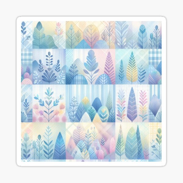 Item preview, Pastel Botanical Trees Planrs Plaid designed and sold by SeaStarAlex.