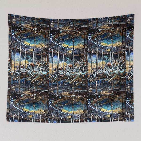 Item preview, Carousel in a Deep Galaxy - Vintage Art for Apparel & Décor designed and sold by Earth Nature Creations.