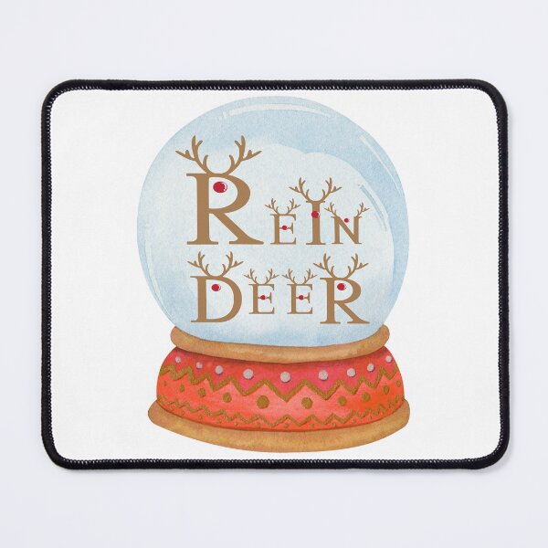 Item preview, festive "Rein Deer" snow globe designed and sold by LeStudioSHB.