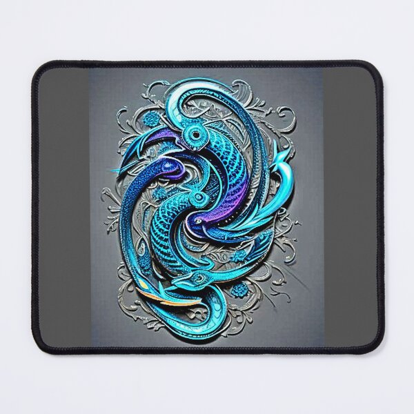 Item preview, Colorful Aqua Swirl - Vintage Art for Apparel & Décor designed and sold by Earth Nature Creations.