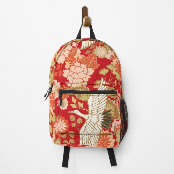 Item preview, Cranes and Chrysanthemums {Red and Black}  designed and sold by Cecilia Mok.