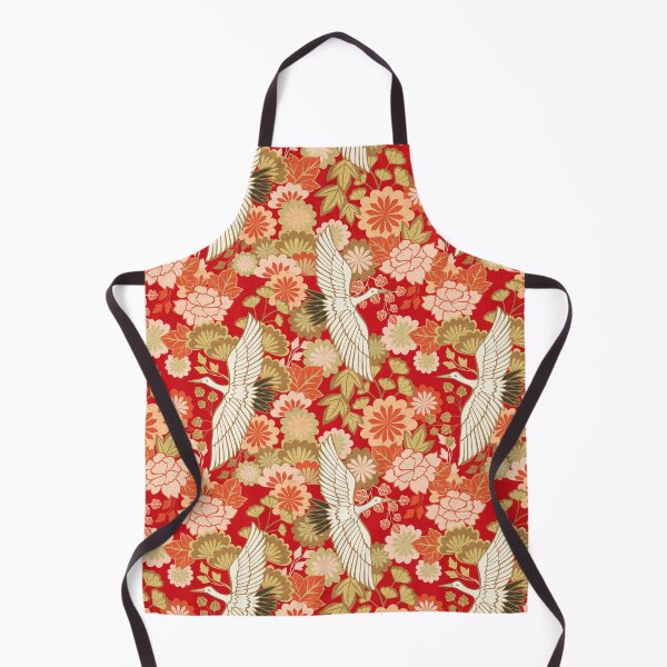 Item preview, Cranes and Chrysanthemums {Red and Black} designed and sold by Cecilia Mok.