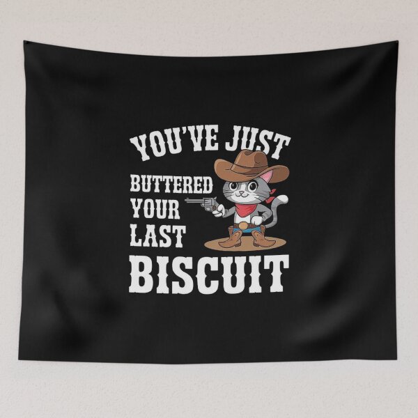 Item preview, Cowboy Cat – “You’ve Just Buttered Your Last Biscuit” Funny Western Cat Art designed and sold by love3617.