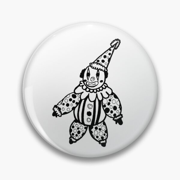 Item preview, Carnival Circus Clown Jester Plush Doll Tattoo Style Greyscale designed and sold by KayTurtless.