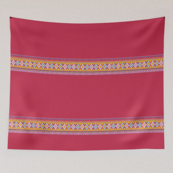 Item preview, Red Canvas with Tai Lue Golden Diamonds designed and sold by RachunCM.