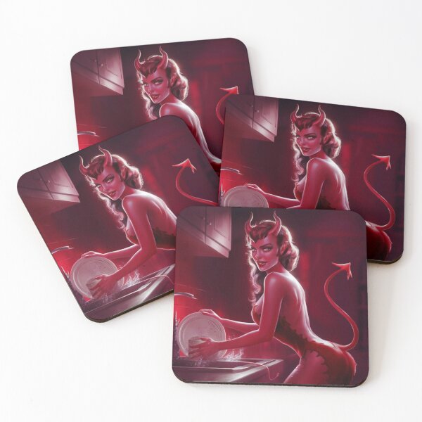 Item preview, Devil girl washing dishes designed and sold by BraDizzle.