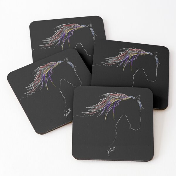 Item preview, Colorful horse Illustration handmade by Pascale Breton designed and sold by Pascale Breton.