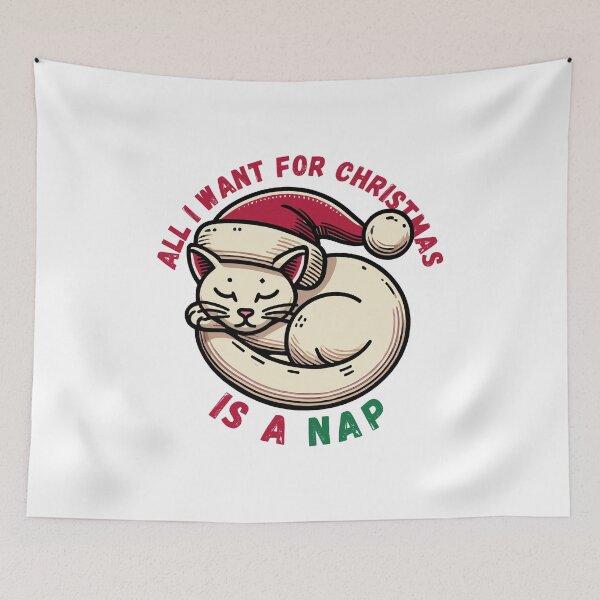 Item preview, All I Want For Christmas Is A Nap Funny Cat designed and sold by TKsTees.