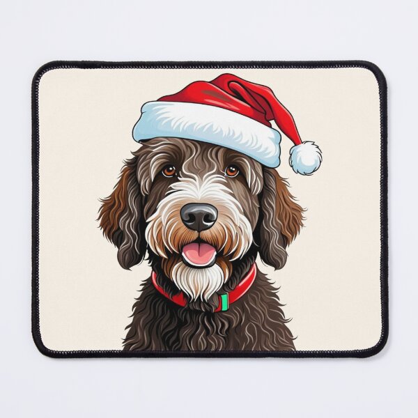 Item preview, Labradoodle in Santa hat designed and sold by Catherine Harrison.
