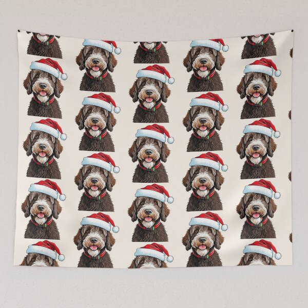 Item preview, Labradoodle in Santa hat designed and sold by Catherine Harrison.