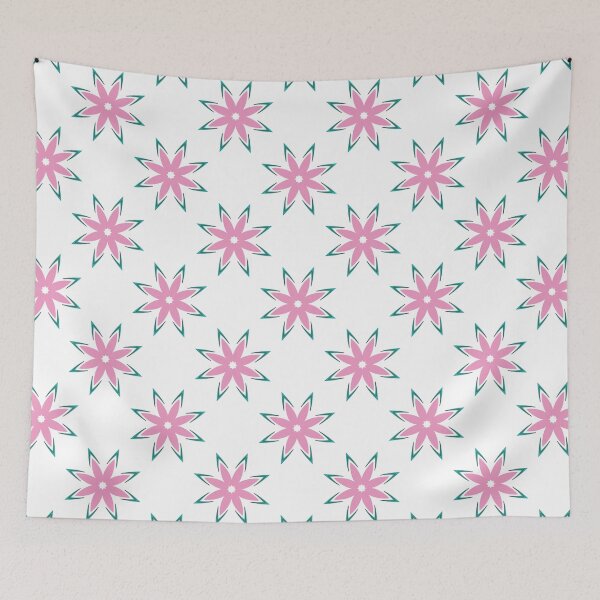 Item preview, Pink Daisy Shape With Green Accents designed and sold by KeksWorkroom.