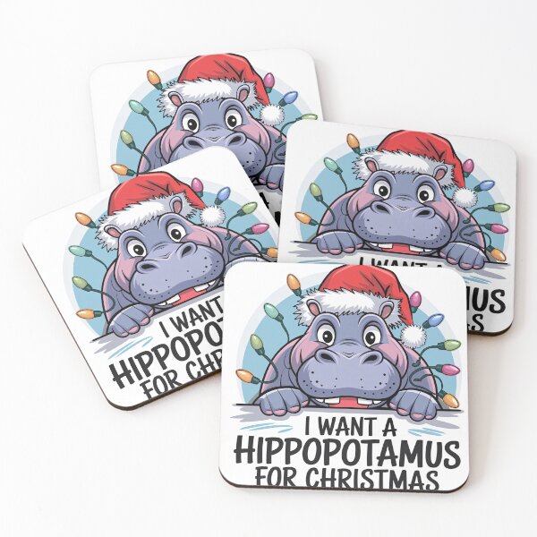 Item preview, I Want a Hippopotamus for Christmas - Fun Holiday Hippo Design designed and sold by Charlietule.