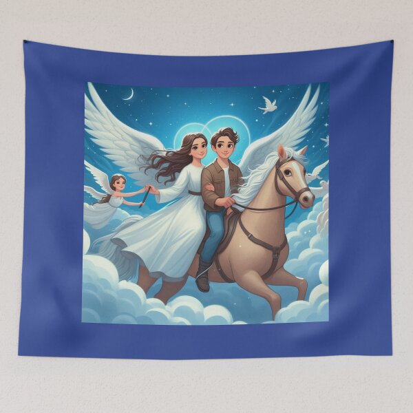 Item preview, Eternal Love, Romantic Couple Riding Horse in Paradise designed and sold by choder61.