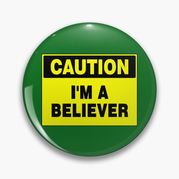 Item preview, Caution I'm A Believer, Yellow Sign with Bold Black Font designed and sold by AASparksDesigns.