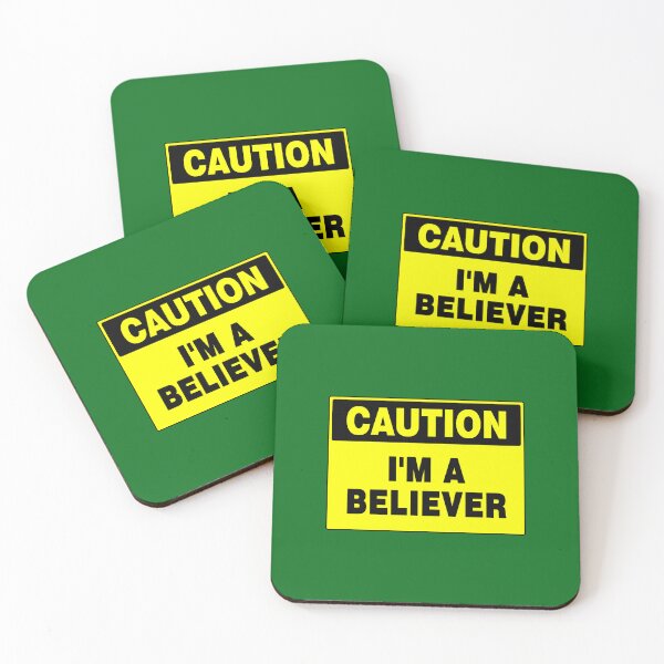 Item preview, Caution I'm A Believer, Yellow Sign with Bold Black Font designed and sold by AASparksDesigns.