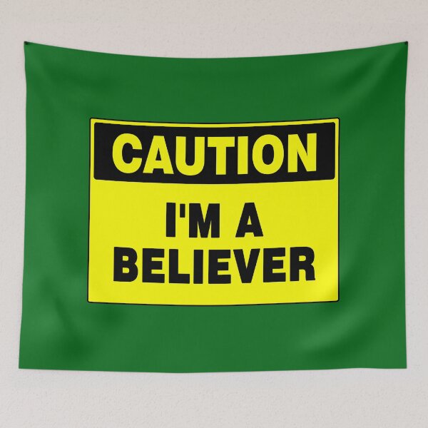 Item preview, Caution I'm A Believer, Yellow Sign with Bold Black Font designed and sold by AASparksDesigns.