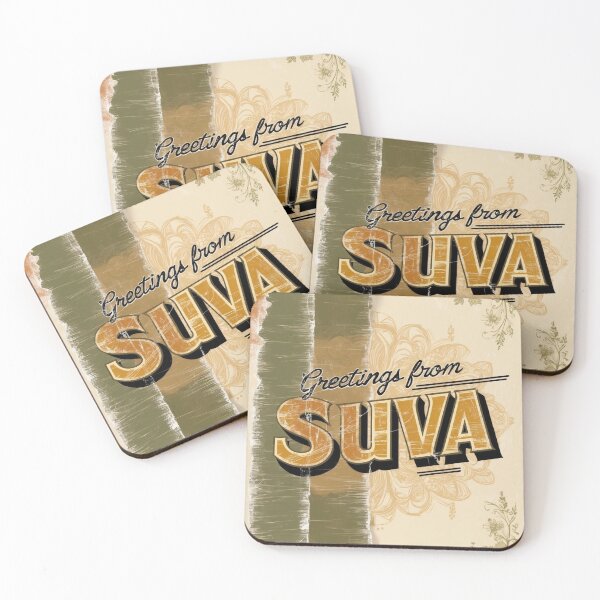 Item preview, Greetings from Suva Fiji Vintage Travel Retro Postcard Design designed and sold by TravelPostcardGems.