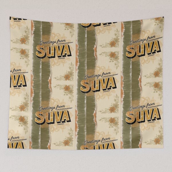 Item preview, Greetings from Suva Fiji Vintage Travel Retro Postcard Design designed and sold by TravelPostcardGems.