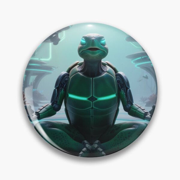 Item preview, Futuristic Neon Biomechanical Green Turtle designed and sold by MrTrendyDesigns.