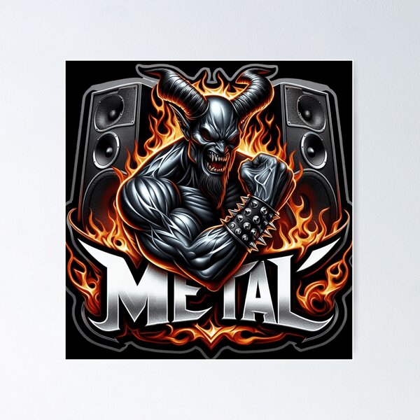 Item preview, Fiery Devil Fist Dark Art Metal Design designed and sold by DeimosArtIntl.