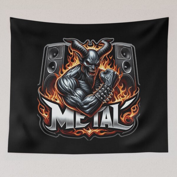Item preview, Fiery Devil Fist Dark Art Metal Design designed and sold by DeimosArtIntl.