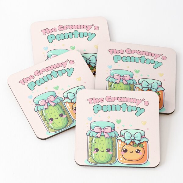 Item preview, Cute kawaii jars in granny’s pantry, cute pickle and apricot jam  designed and sold by coloursforkids.