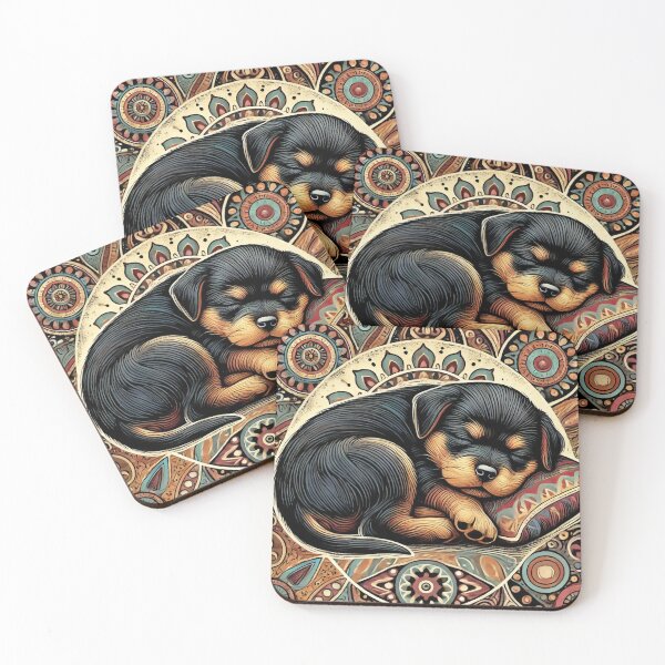 Item preview, Cachorro Rottie estilo vintage designed and sold by alw951.
