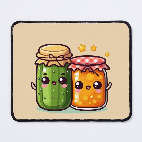 Item preview, Cute kawaii jars in granny’s pantry, cute pickle and apricot jam  designed and sold by coloursforkids.