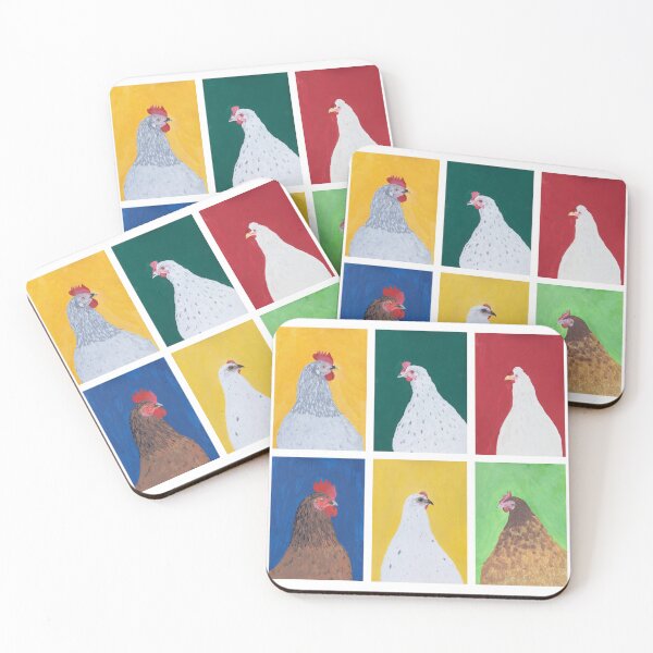 Item preview, Family of Chickens painted with colourful gouache designed and sold by HandmadeNinalu.